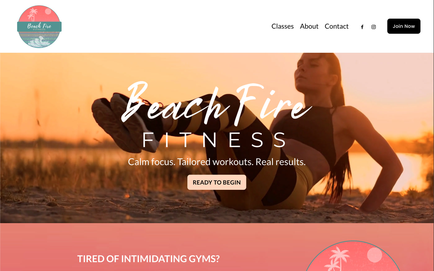 Beach Fire Fitness website design in Buffalo NY