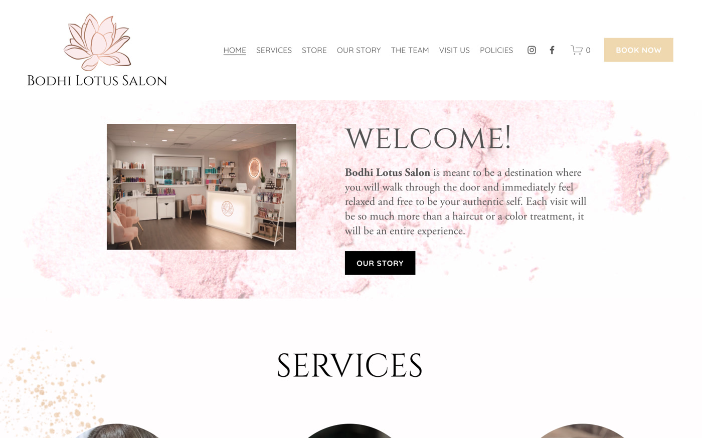 Bodhi Lotus Salon website design in Williamsville NY